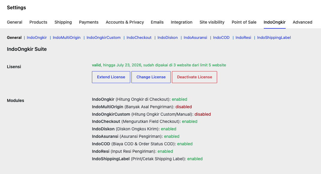 IndoOngkir Suite Dashboard