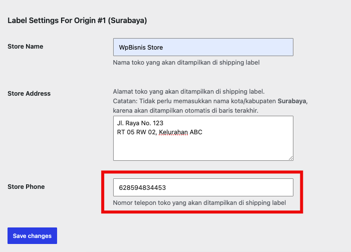 IndoOngkir Shipping Label