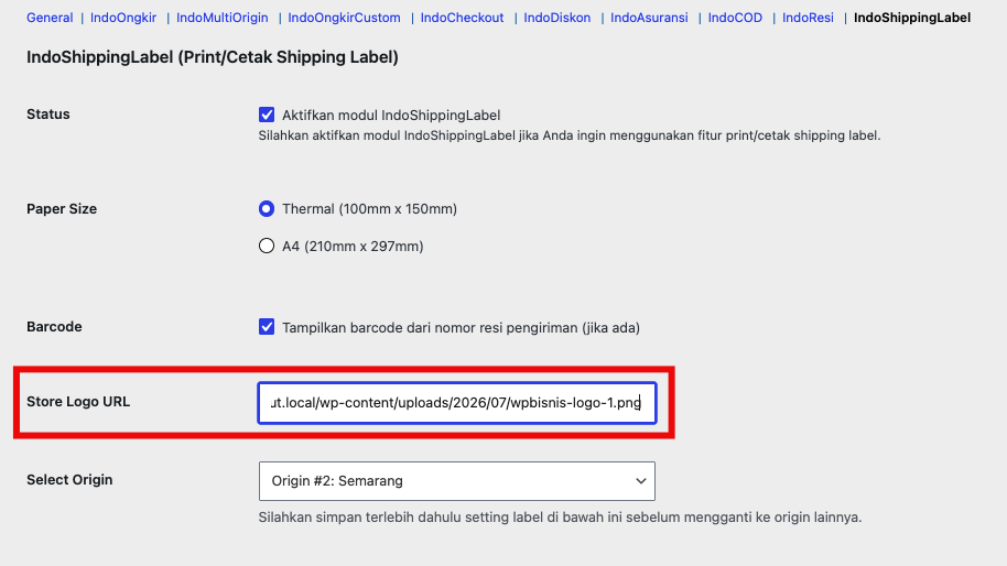 IndoOngkir Shipping Label