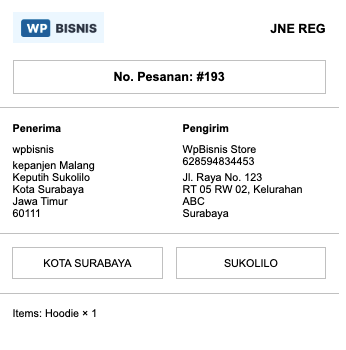 IndoOngkir Shipping Label